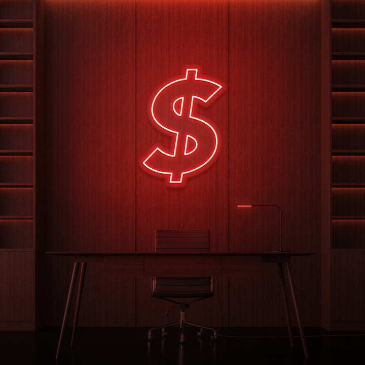 "DOLLAR SIGN" NEON SKILT