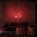 "LINE ART LIPS" NEON SKILT