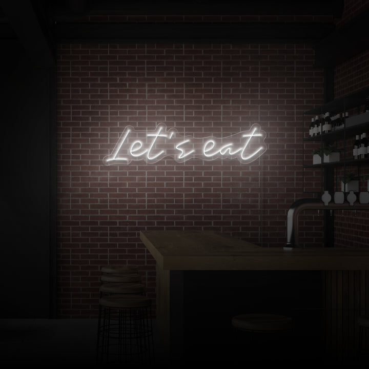 "LET'S EAT" NEON SKILT
