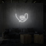 "LINE ART LIPS" NEON SKILT