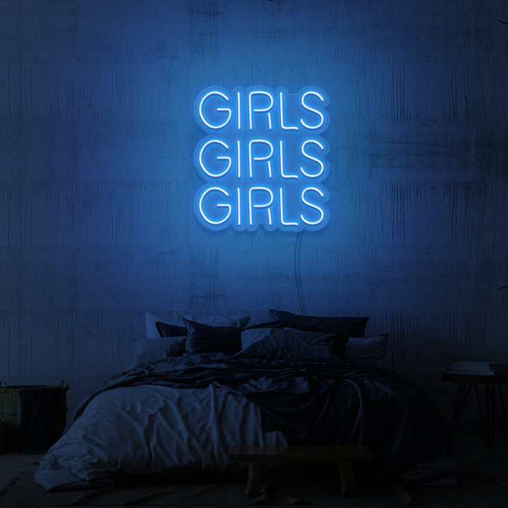 "GIRLS GIRLS GIRLS" NEON SKILT