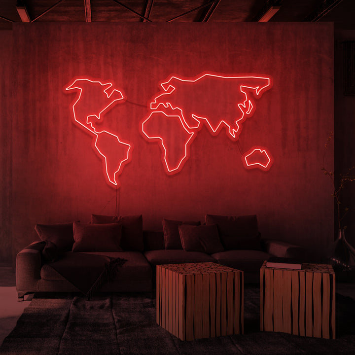 "VERDENSKORT" NEON SKILT