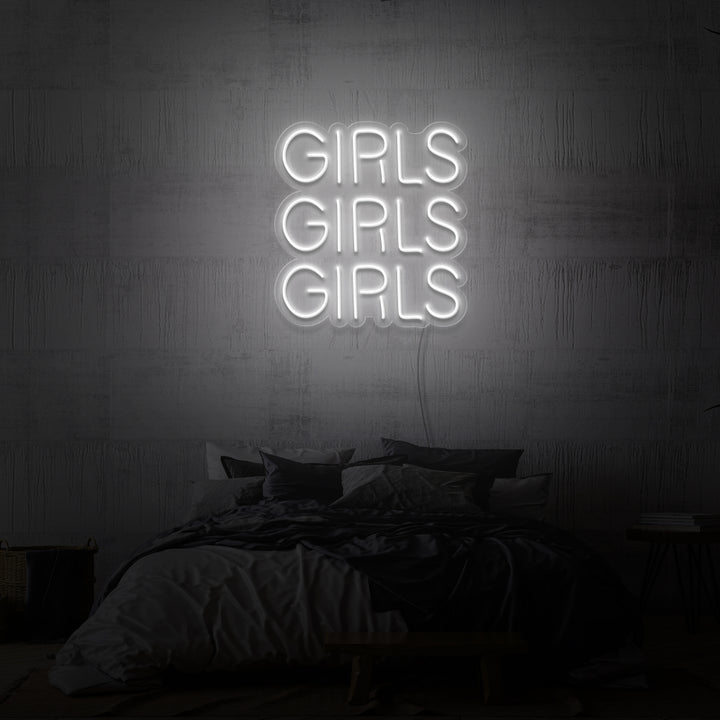"GIRLS GIRLS GIRLS" NEON SKILT