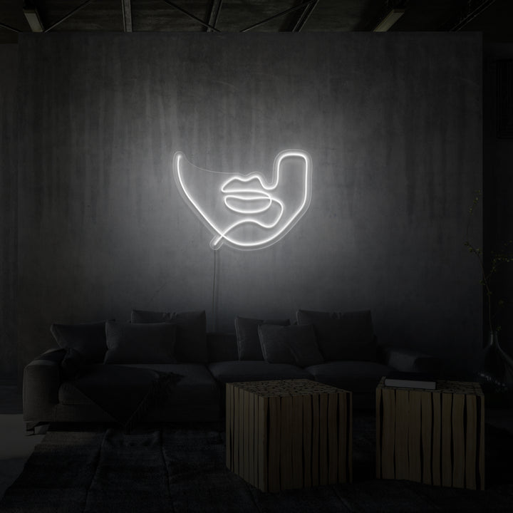 "LINE ART LIPS" NEON SKILT